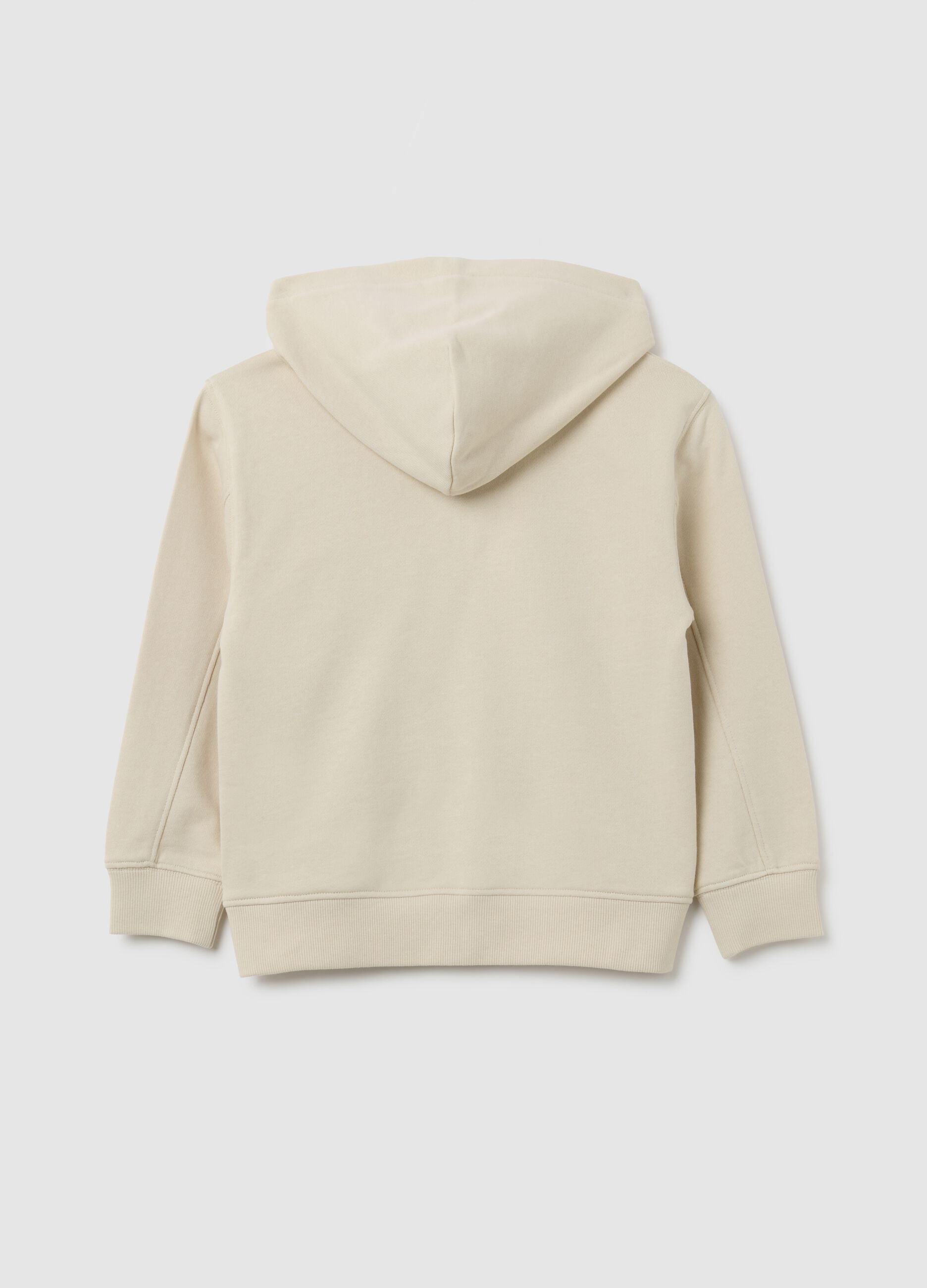 Felpa da bambino in puro cotone beige regular fit