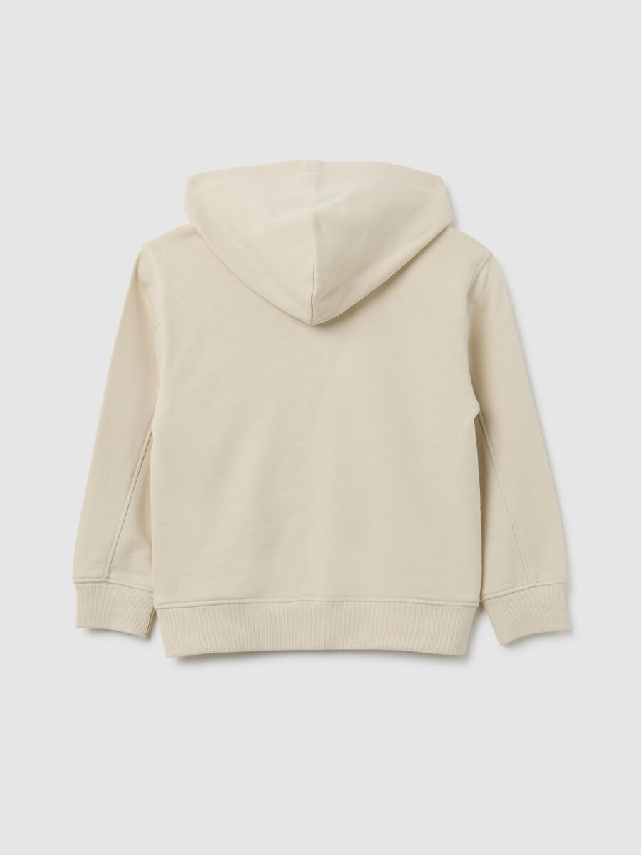 Felpa da bambino in puro cotone beige regular fit_1