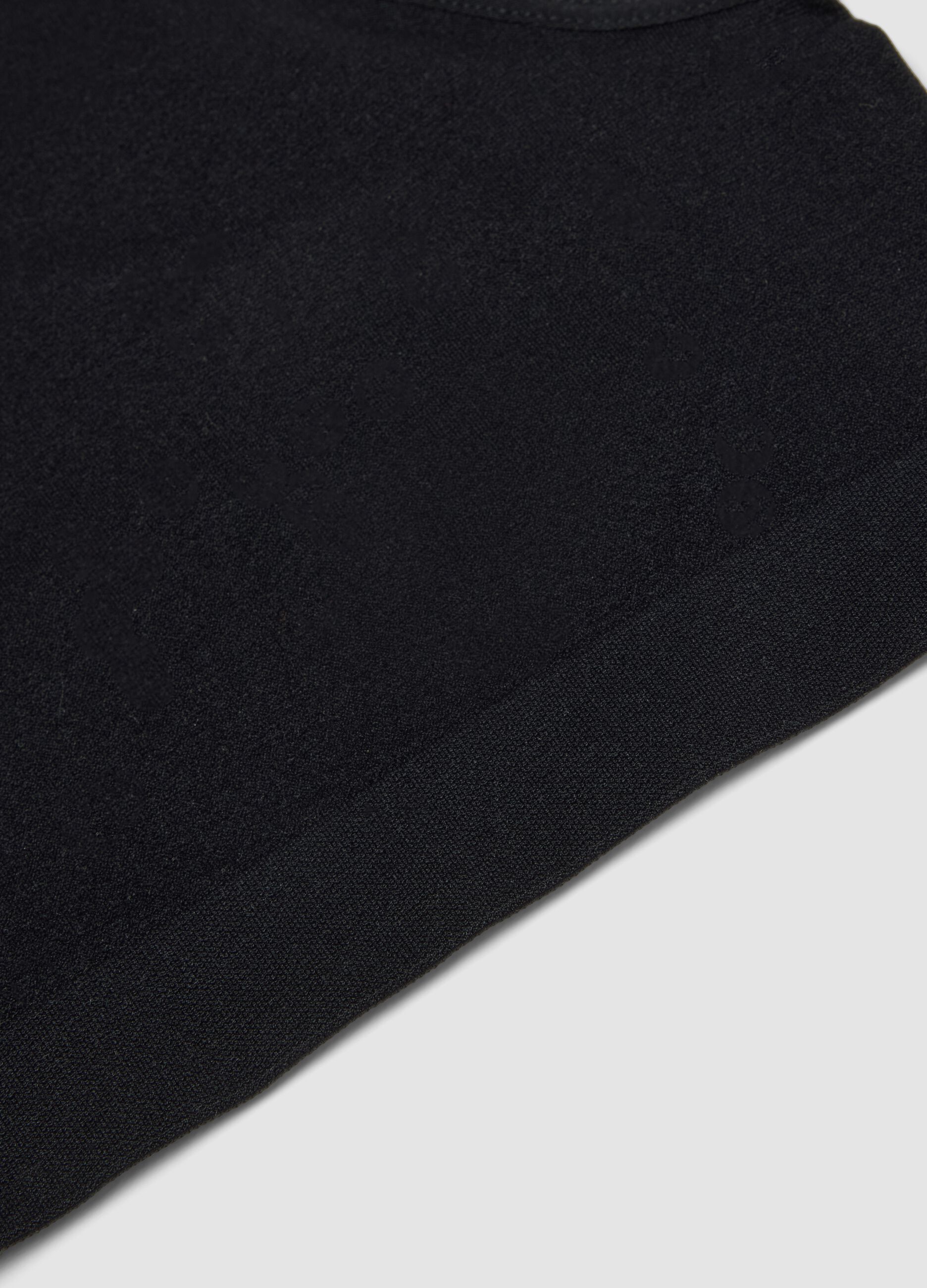 Black stretch microfibre sports bra for girls