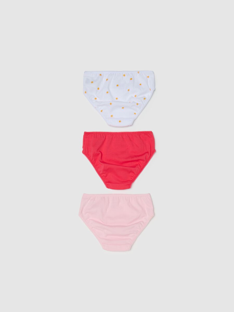 Three-pack briefs in cotton with bow and print_1