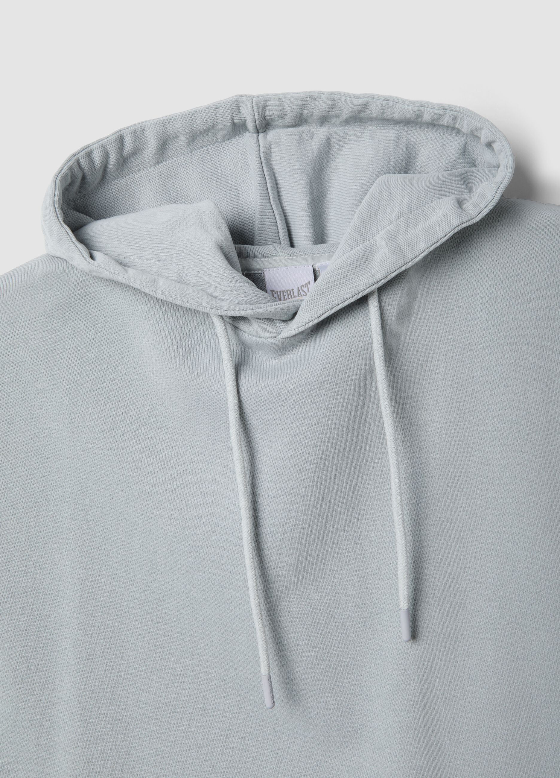 Grey cotton blend sleeveless hoodie regular fit
