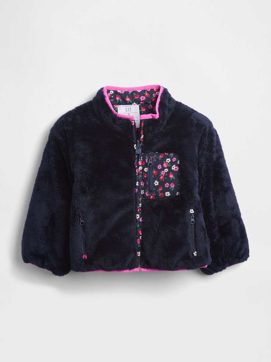 Blue floral jacket for girls_0