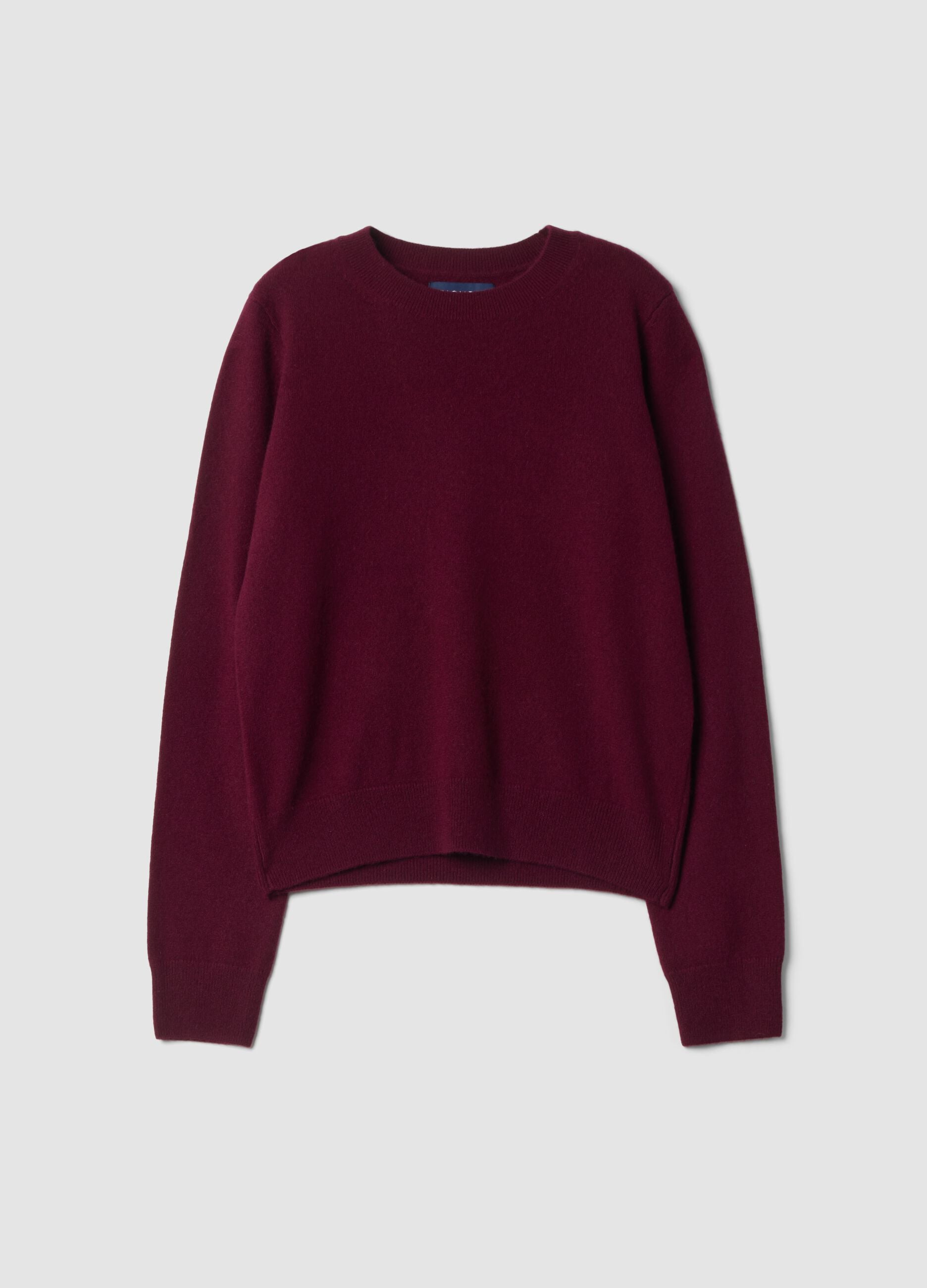Red pure cashmere crew-neck jumper