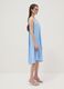 Light blue linen-viscose blend midi dress with V-neck, regular fit_1