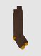 Brown long socks in stretch cotton_0