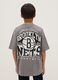 Grey over-fit pure cotton children's t-shirt with Brooklyn Nets logo_1