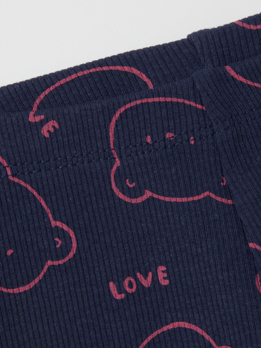 Girls' Blue Stretch Cotton Leggings_3