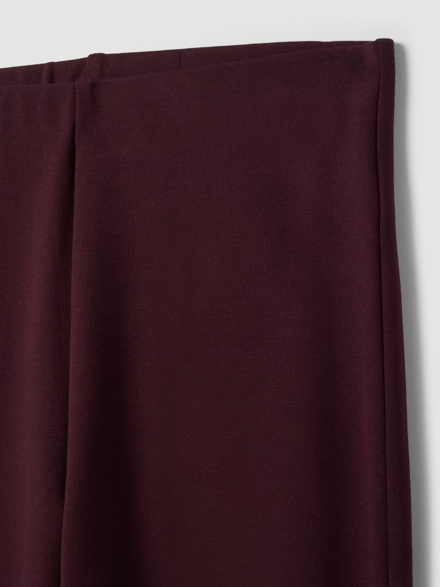 Leggings rossi flare fit in punto Milano di viscosa elasticizzata_5