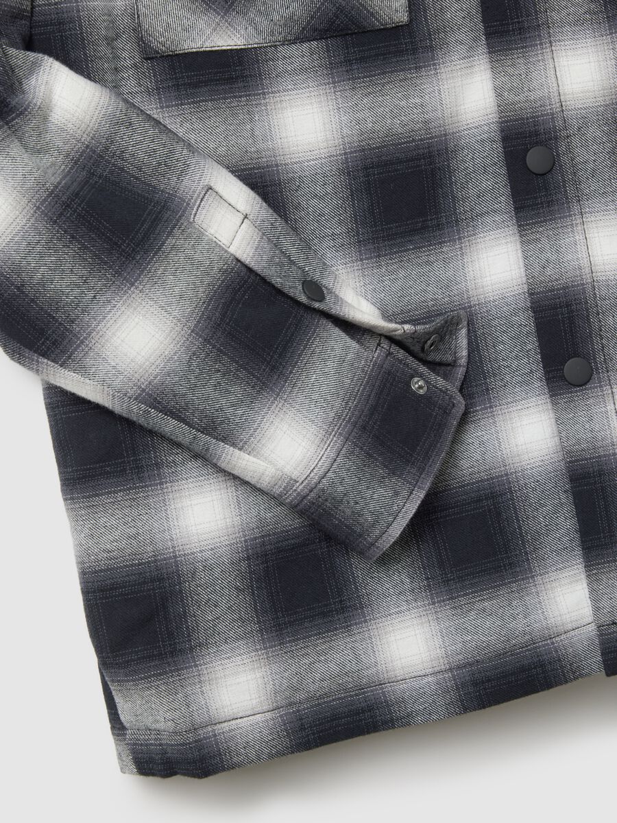 Camicia a quadri bianchi e neri in puro cotone regular fit_5