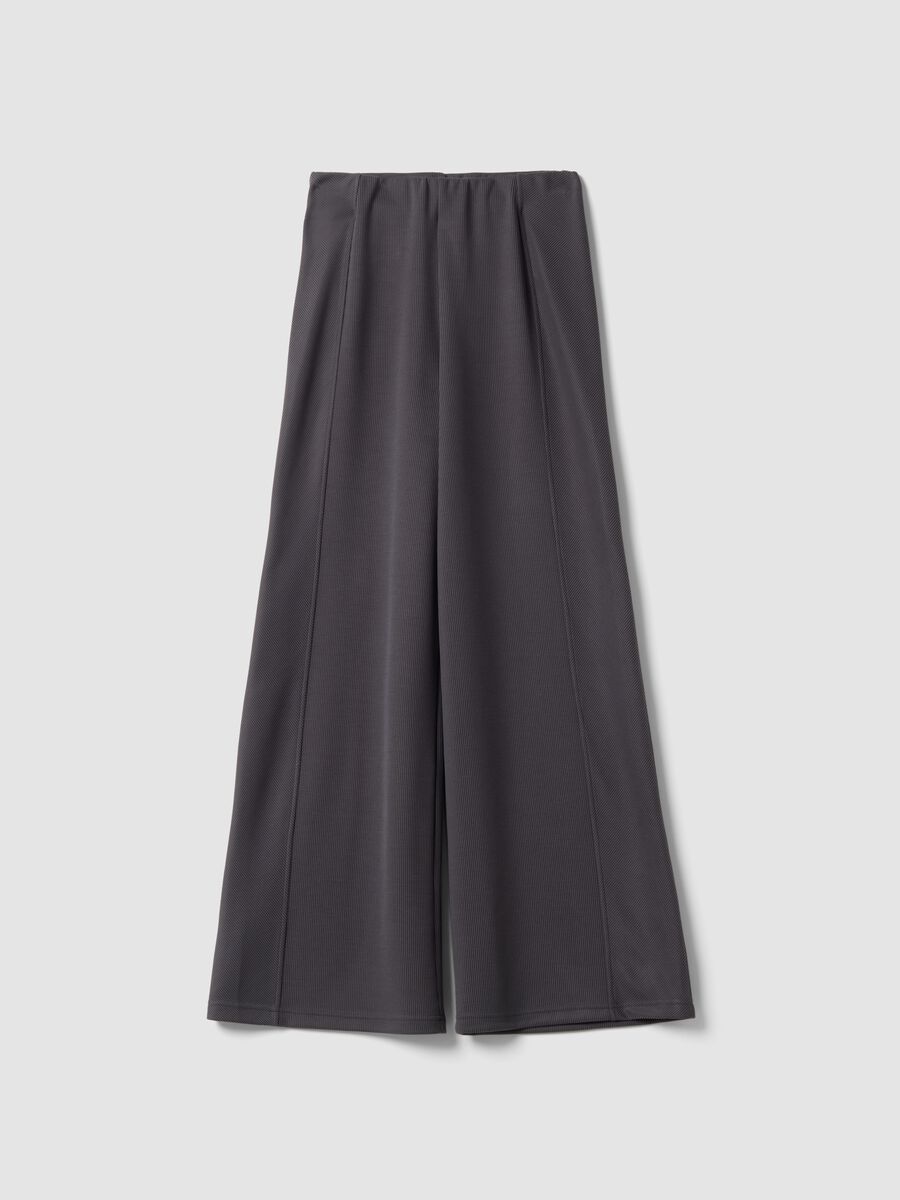 Pantaloni grigi wide leg in modal elasticizzato ALTAVIA STUDIO_5