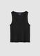 Black stretch tank top with crinkled texture_0