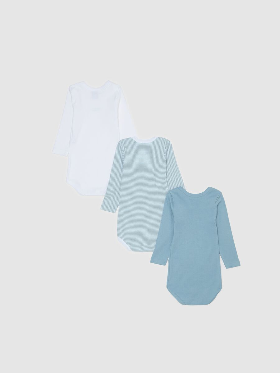 Three-pack long-sleeved bodysuits with lettering print_1