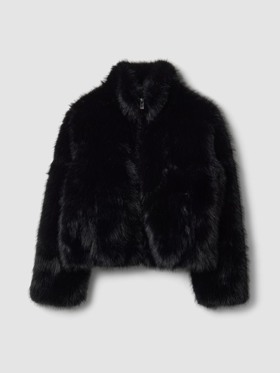 Faux Fur Jacket Black_0