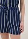 Blue striped pure viscose shorts_3