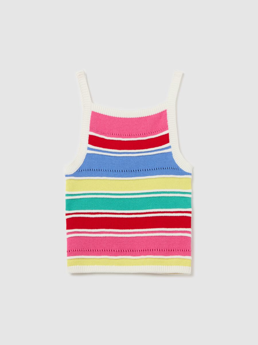 Crochet tank top with multicoloured stripes_4
