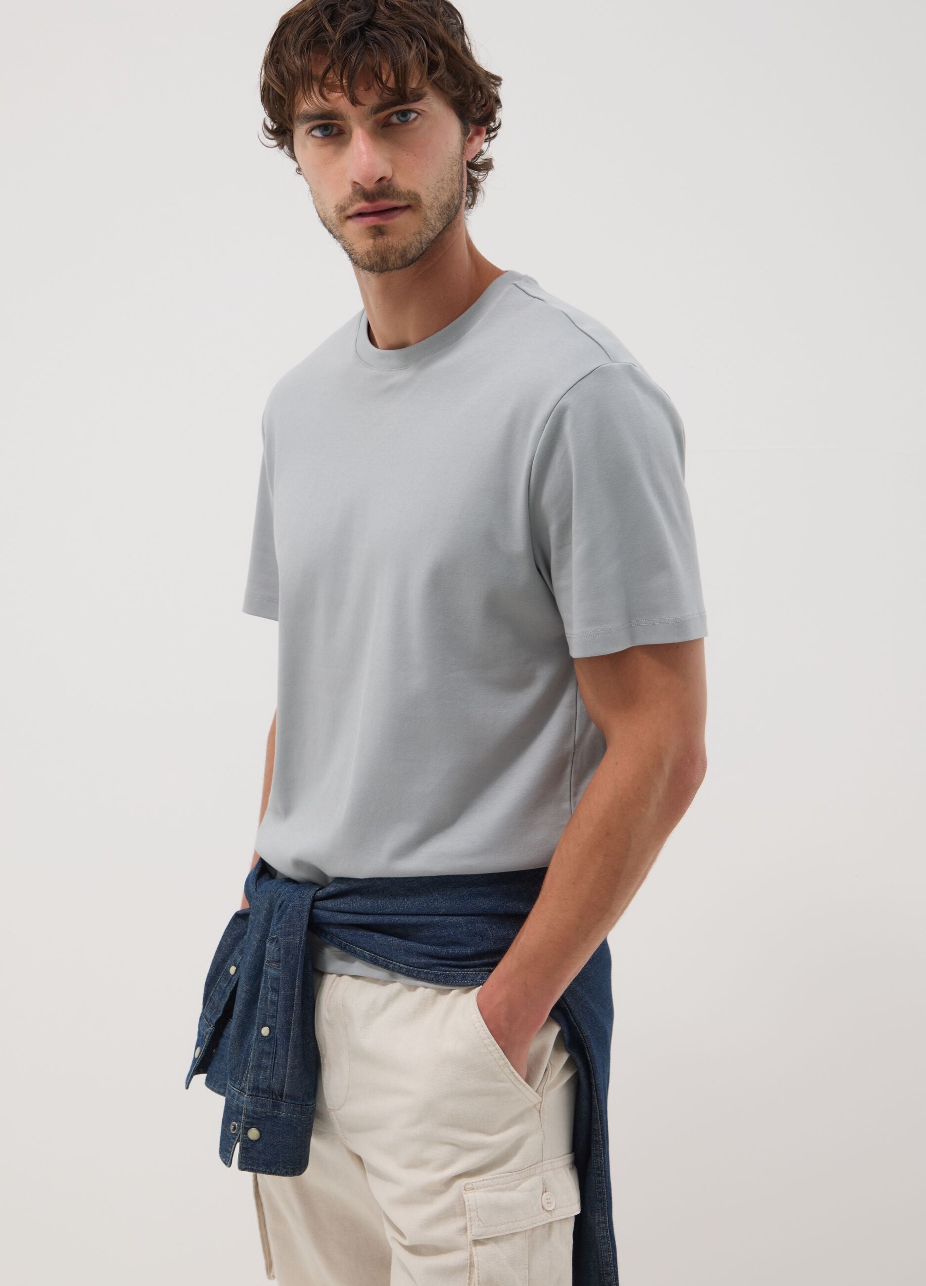 Light Blue Pure Cotton T-shirt