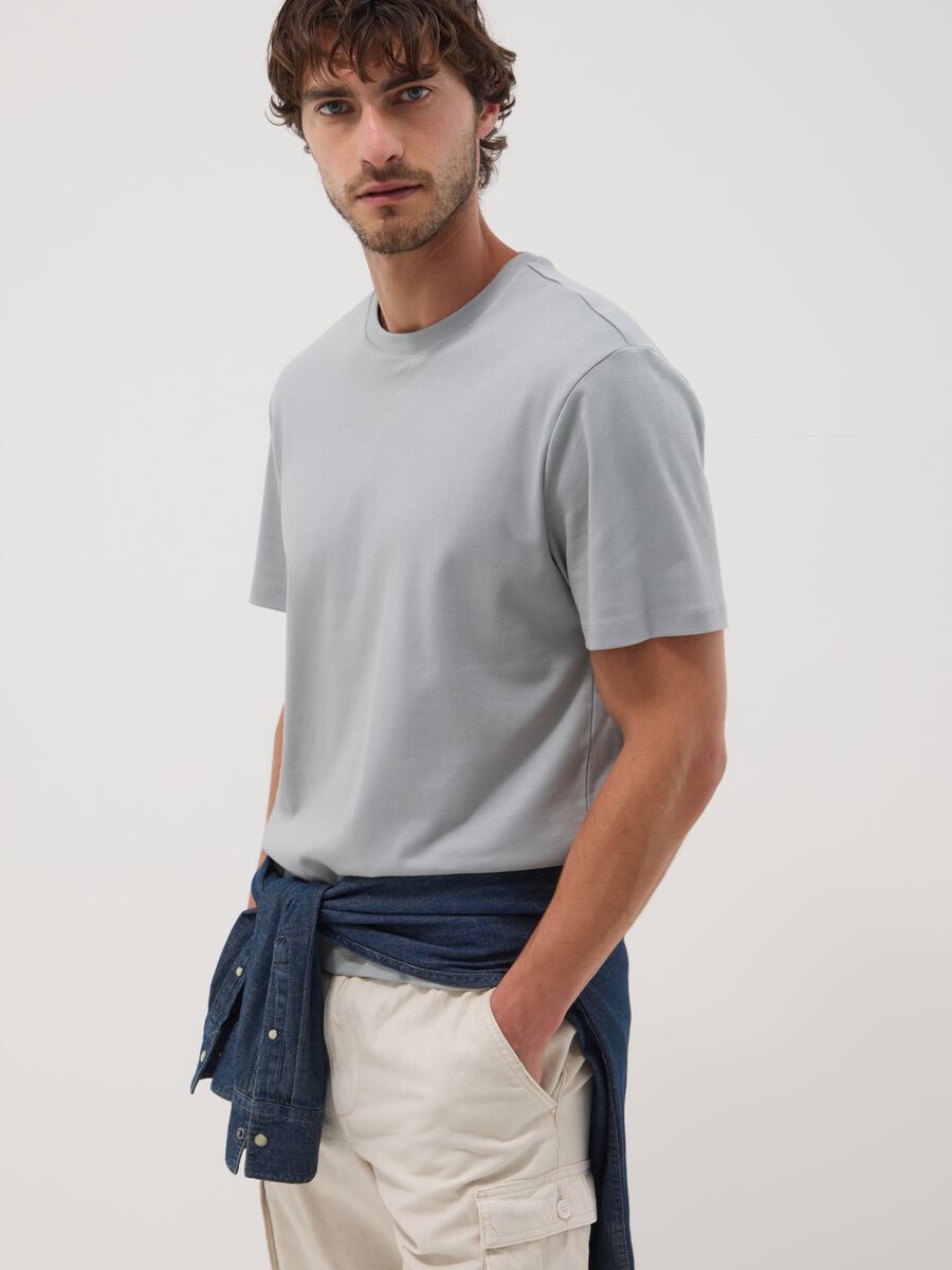 Light Blue Pure Cotton T-shirt_0