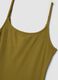 Abito fitted verde in modal elasticizzato a costine con spalline_5
