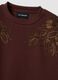 Brown cotton-blend sweatshirt with embroidered crew neck_1