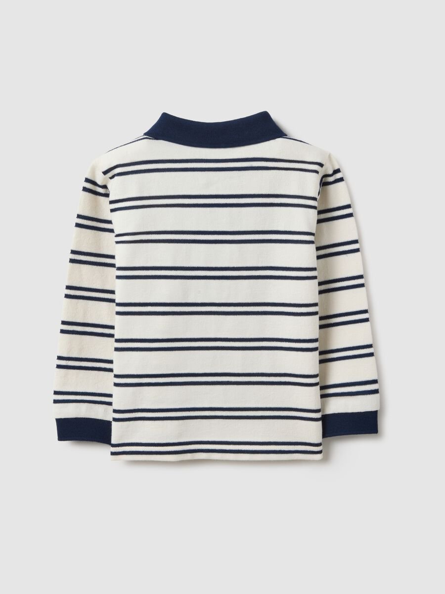 Regular fit multicolour striped cotton blend polo for boys_1