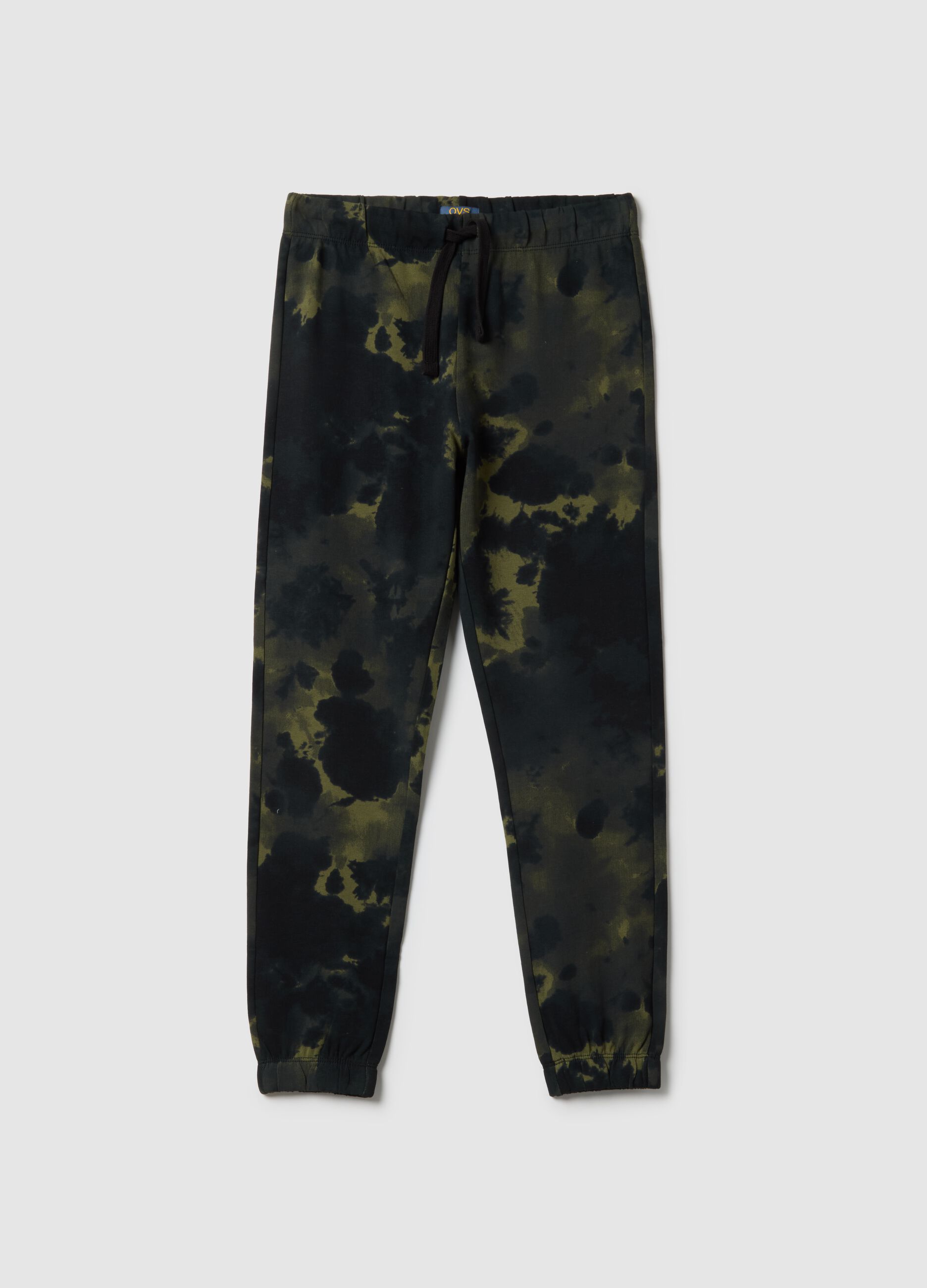 Boys' multicolour pure cotton TieDye regular fit trousers