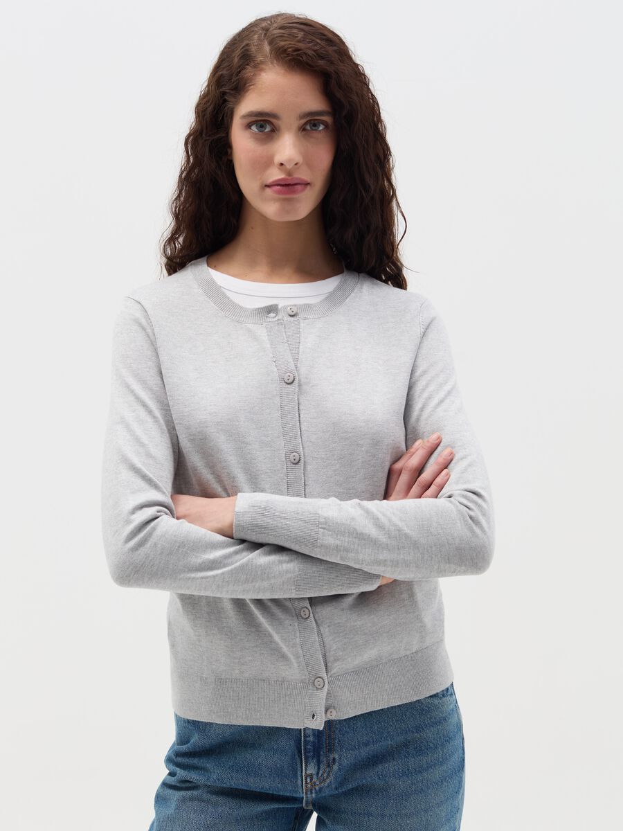 Cardigan with round neckline_0