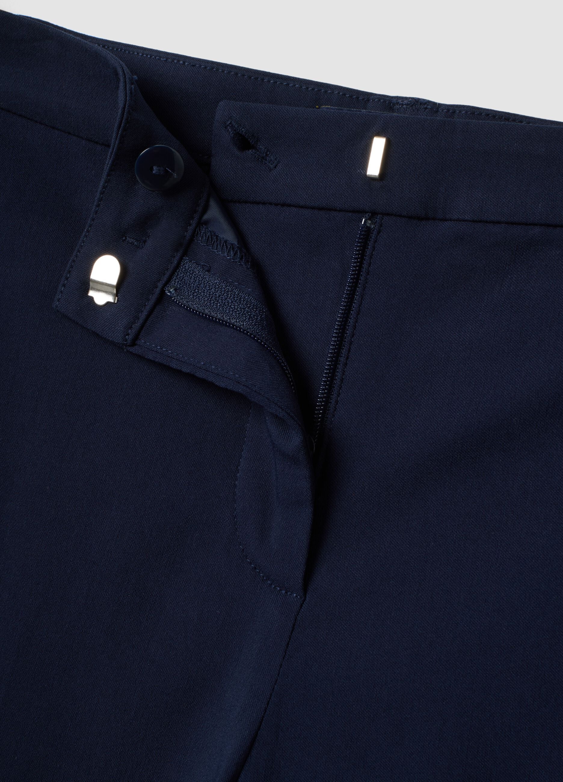 Blue slim-fit stretch viscose chino trousers