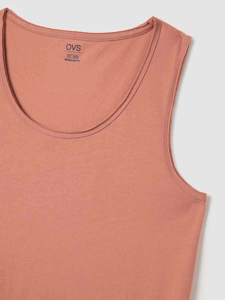 Men's pink pure cotton vest regular fit_5