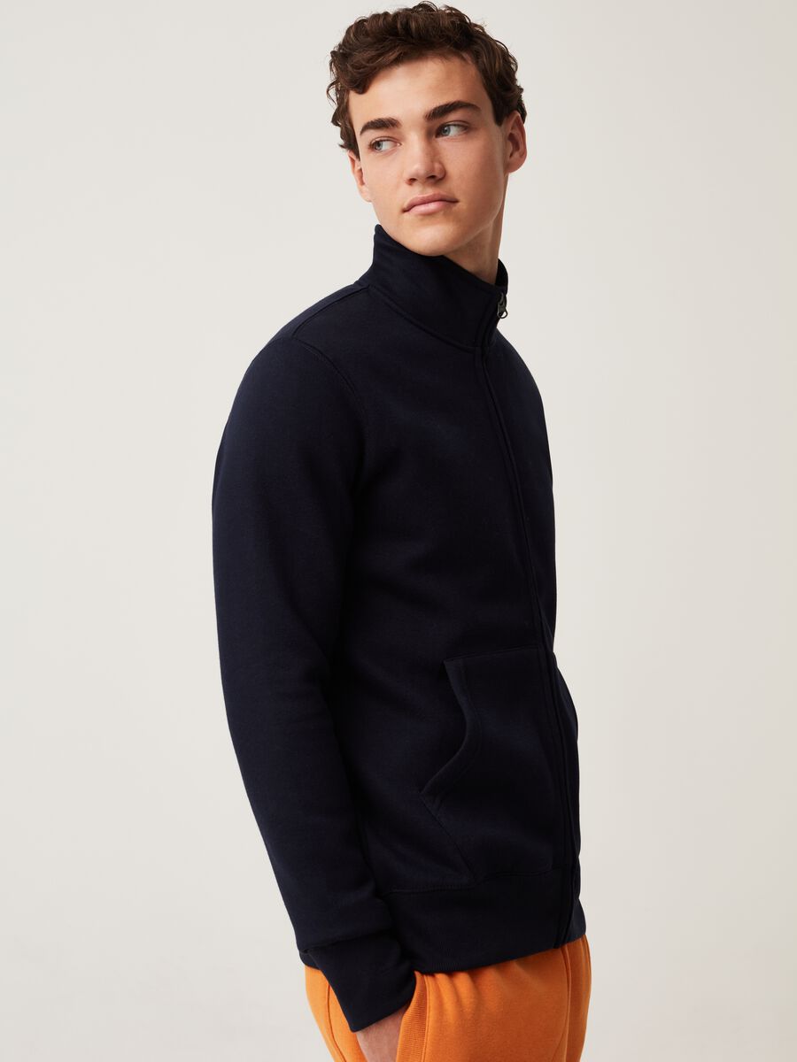Full-zip in felpa a collo alto_0