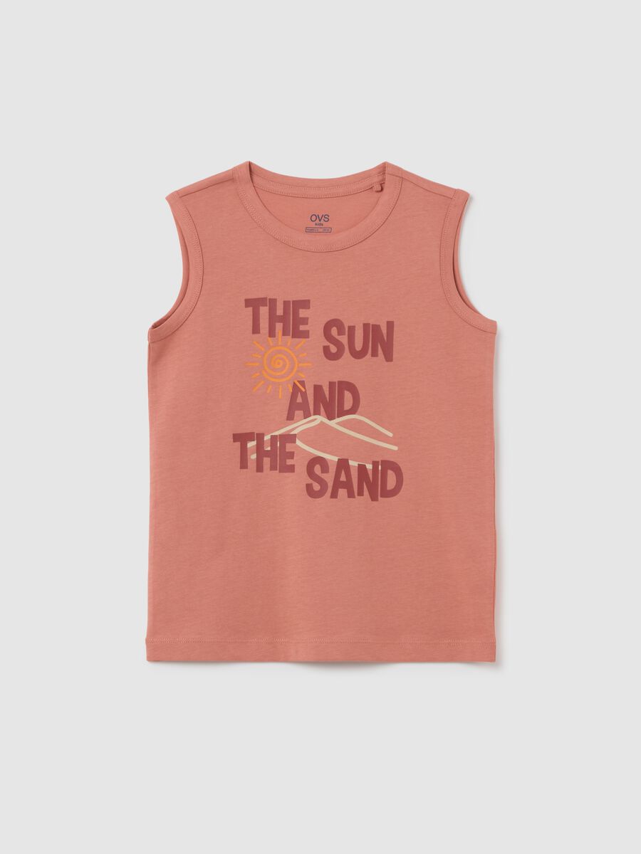 Children's pink cotton vest regular fit_0