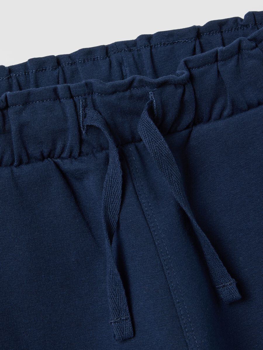 Blue jogger trousers for girls in stretch cotton regular fit_2