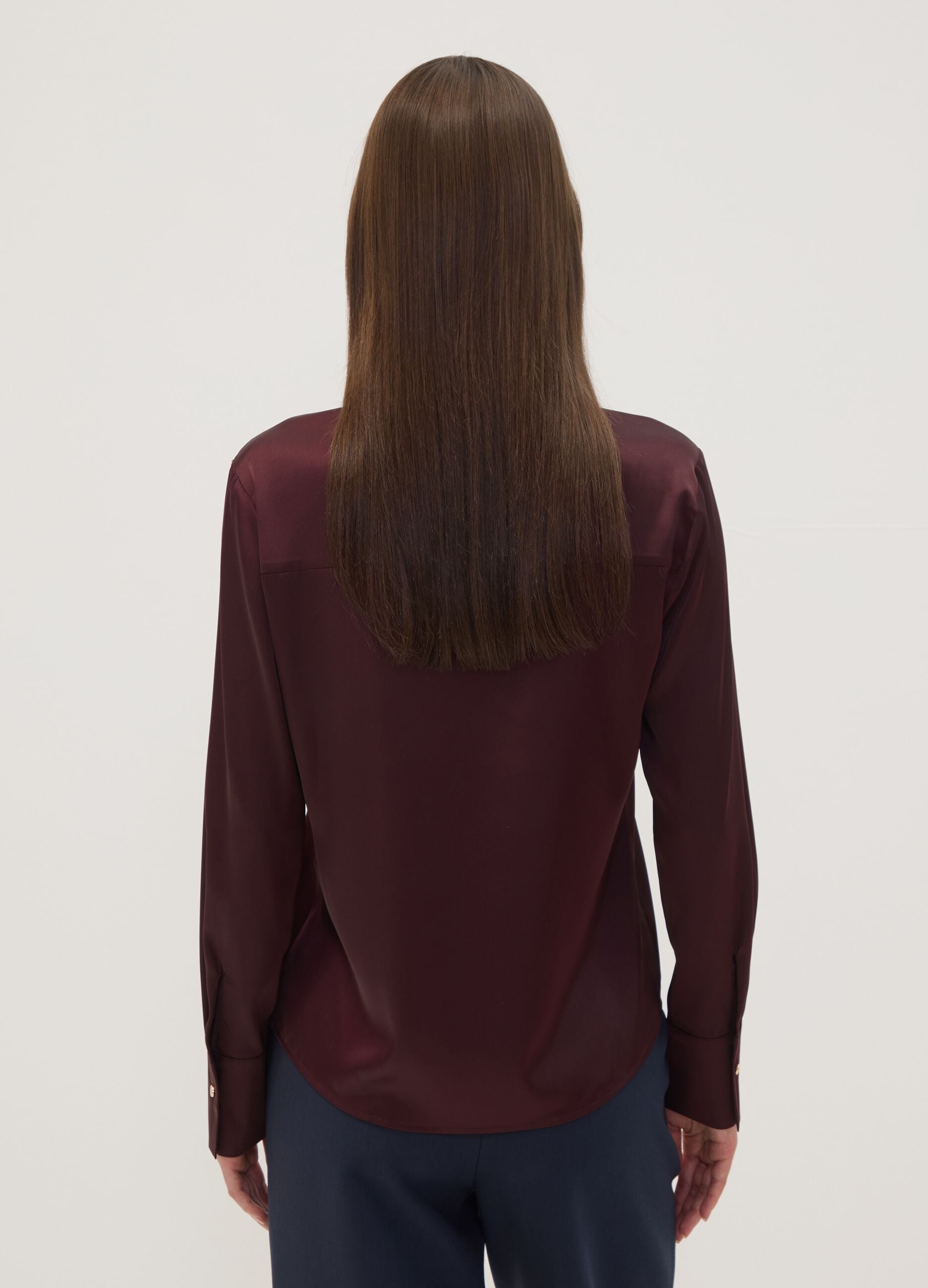 Purple stretch shirt with classic collar