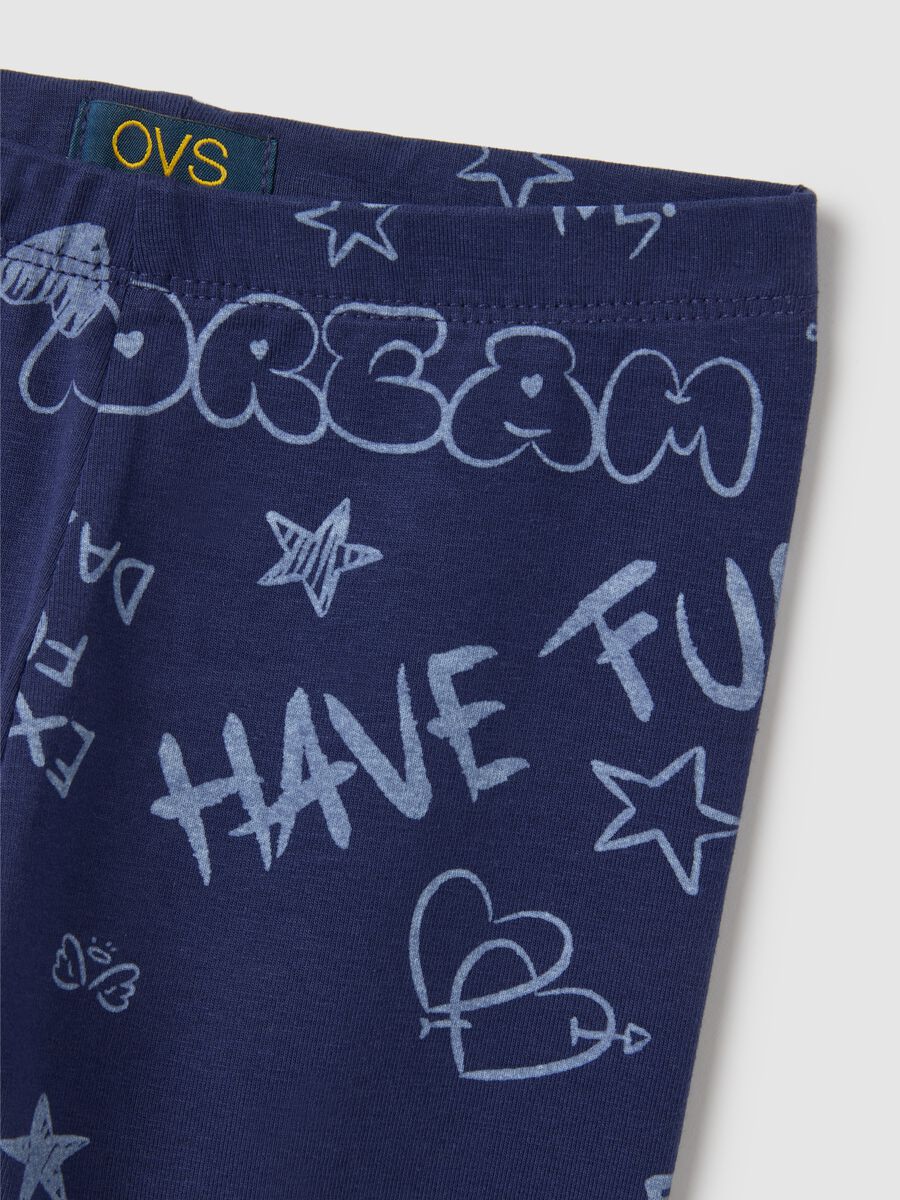 Girls' blue stretch cotton leggings_2