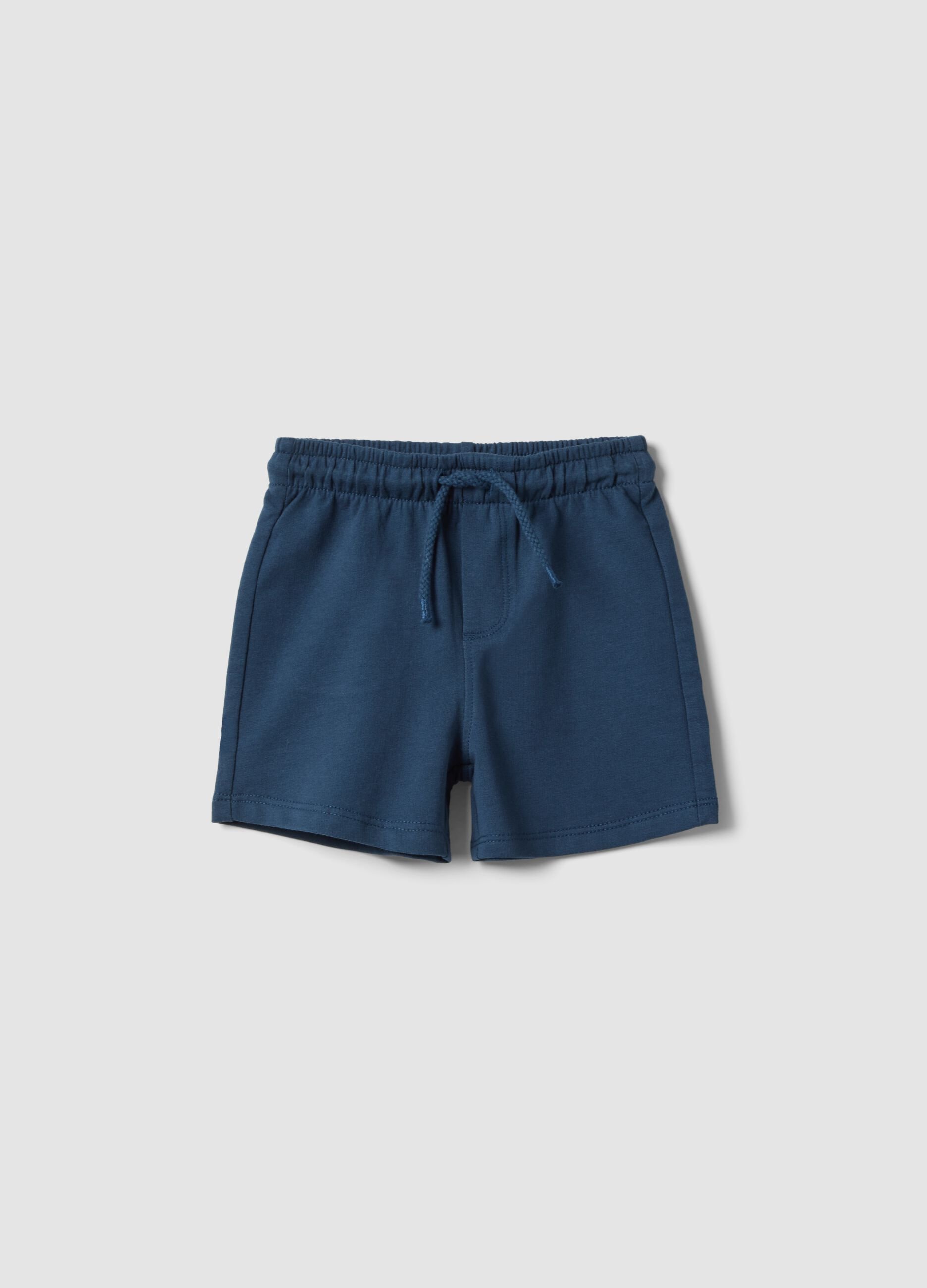 Short in puro cotone blu regular fit per bimbo