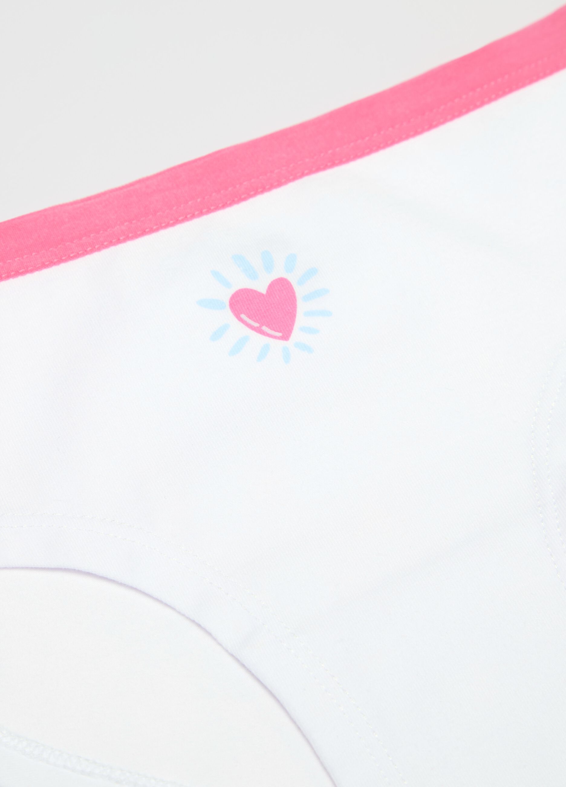 Three-pack French knickers with hearts print