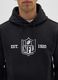 Black cotton blend hoodie with NFL logo_3