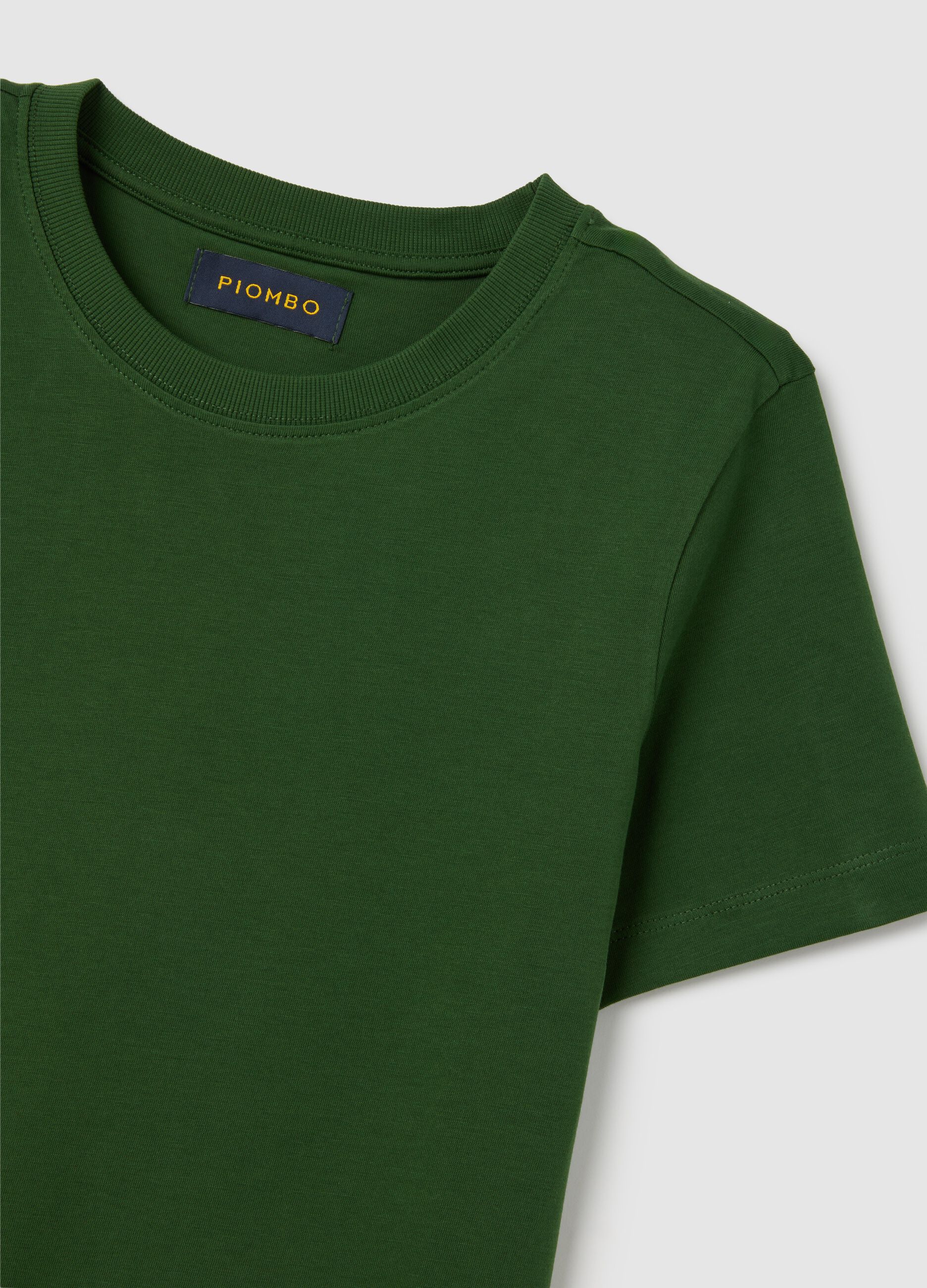 Green pure cotton regular fit T-shirt