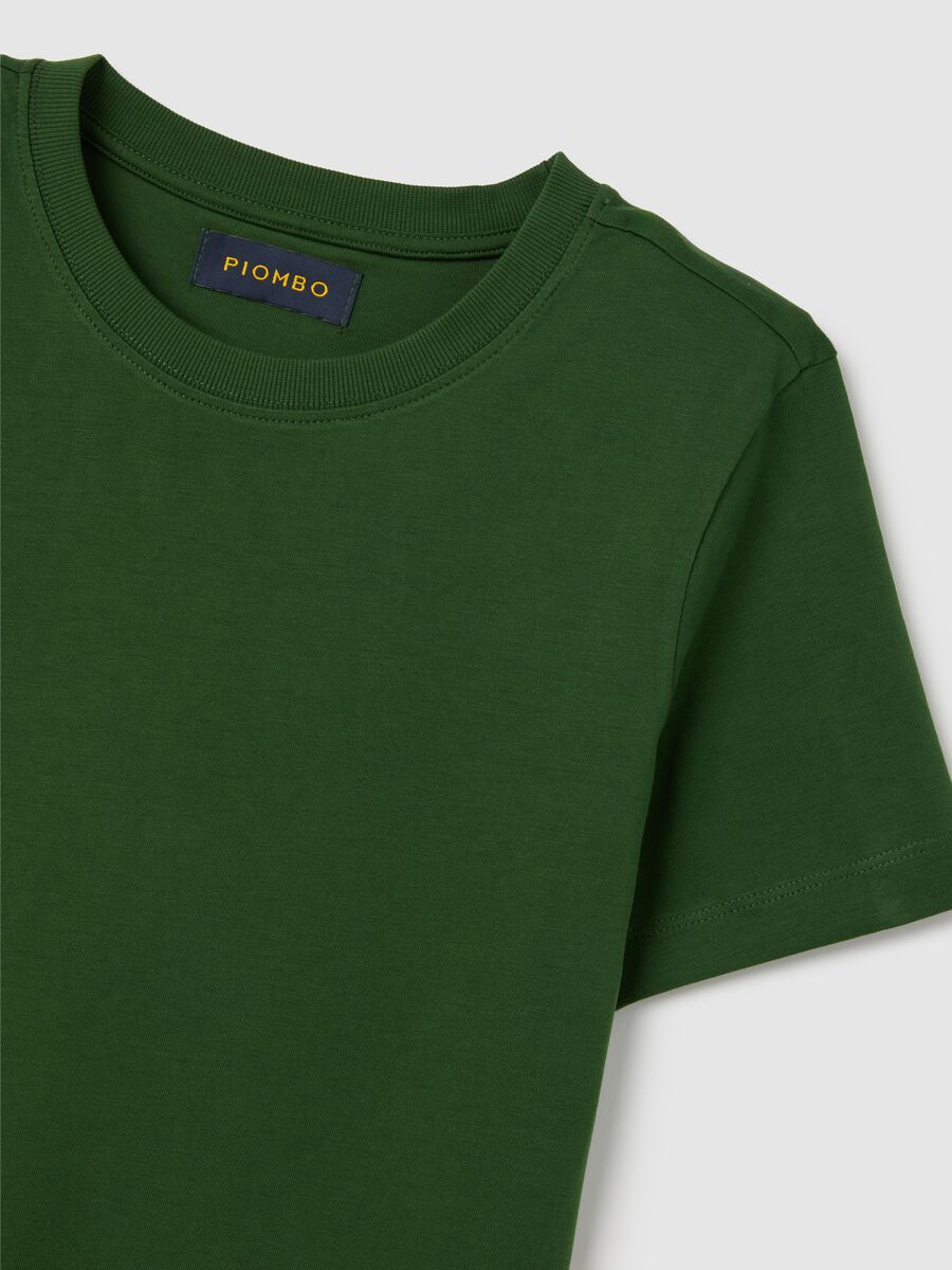 Green pure cotton regular fit T-shirt_1