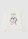 Girls' white sweatshirt in pure cotton with dog print regular fit_0
