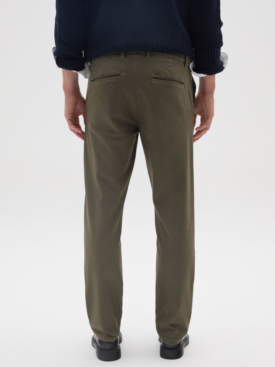 Pantaloni chino in cotone verdi slim fit_2
