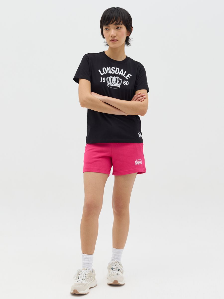 Shorts fuxia con stampa logo_0