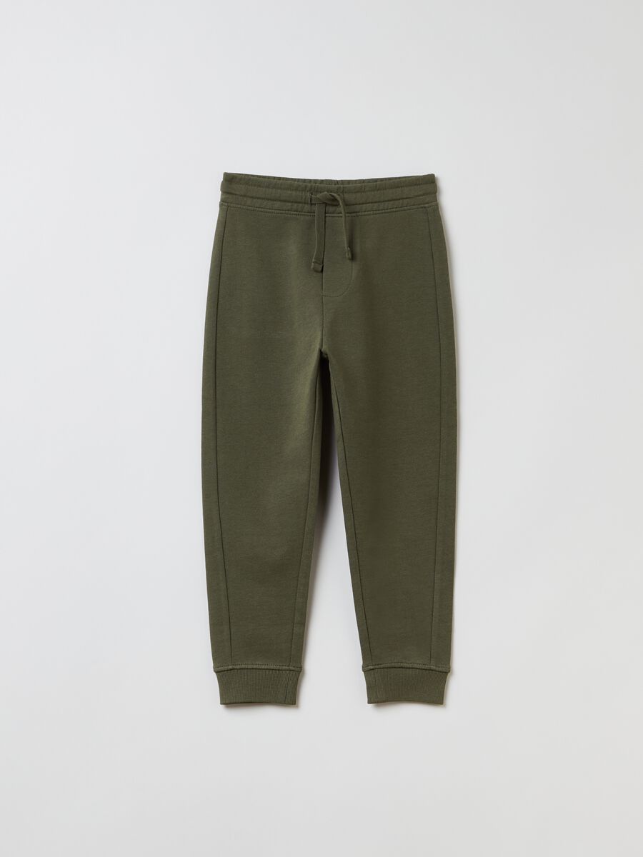 Joggers tinta unita con coulisse_0