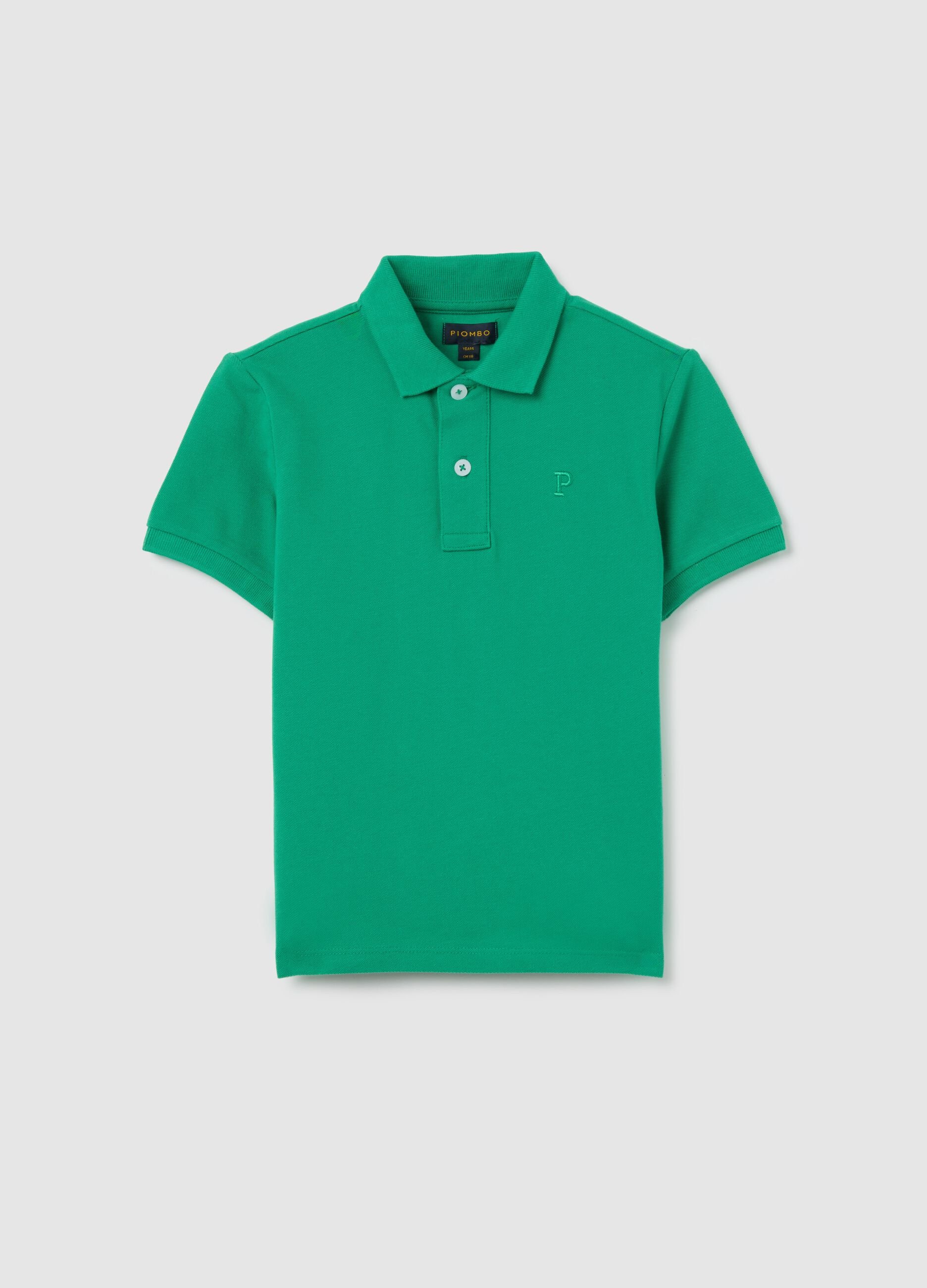 Short Sleeve Green Cotton Polo