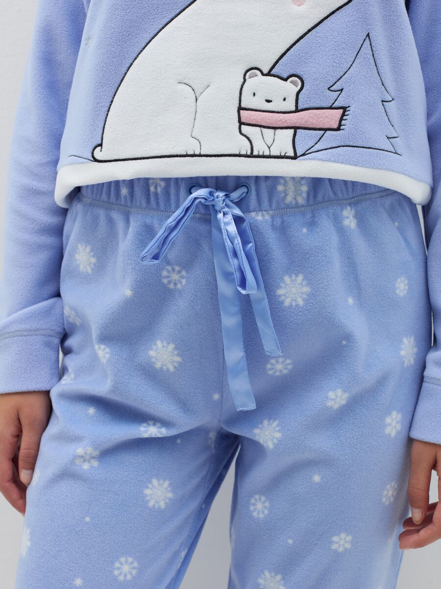 Velour pyjamas with "Love Winter" embroidery_3