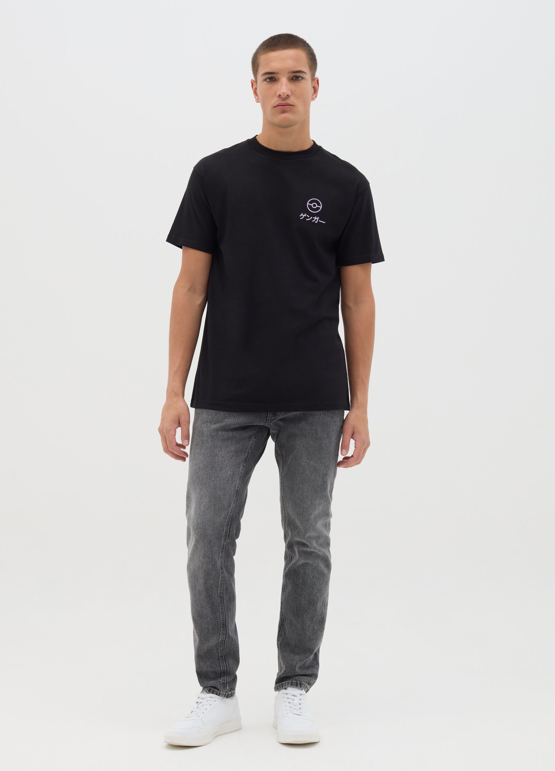 Men's Black Manga Cotton T-shirt