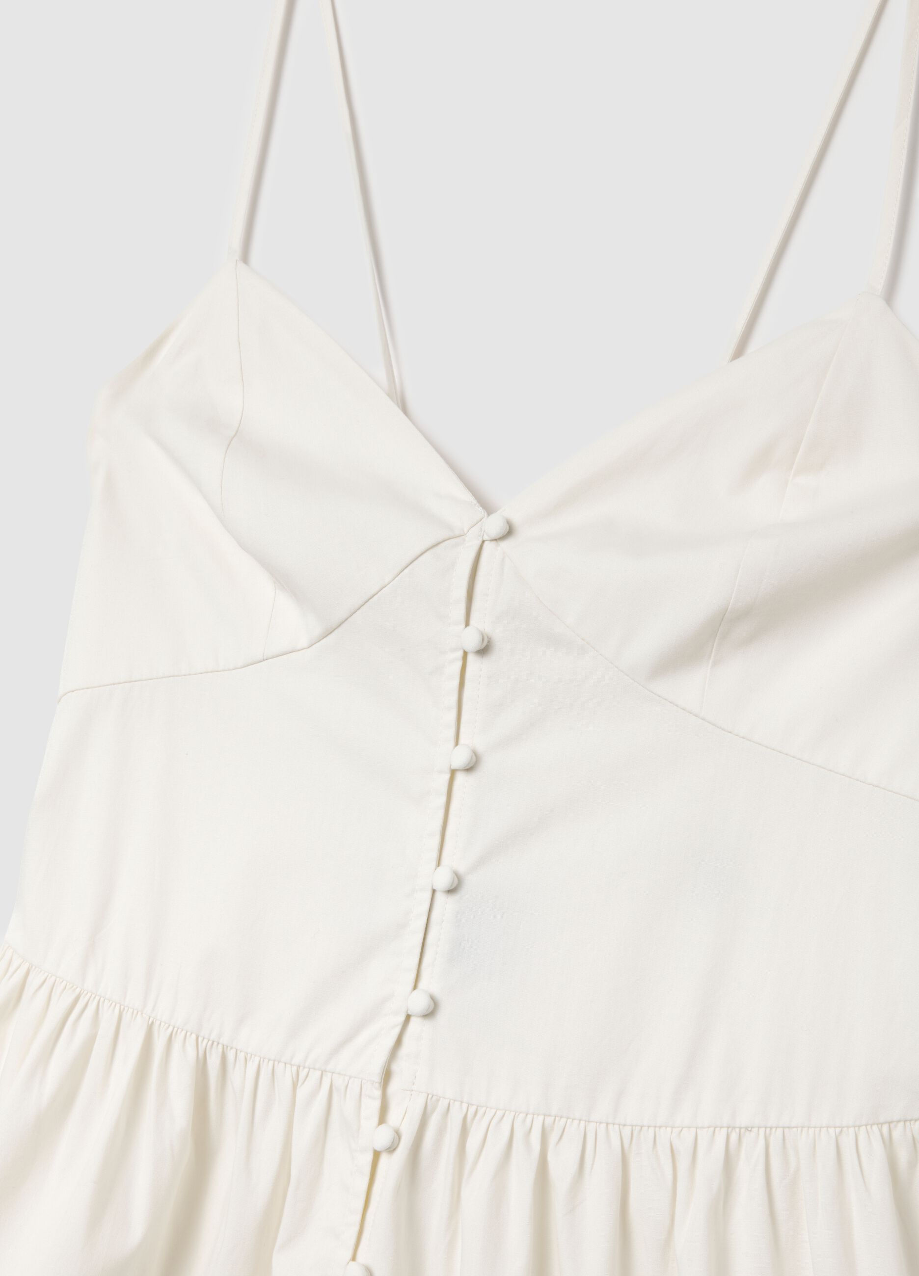 Abito lungo da donna in puro cotone bianco over