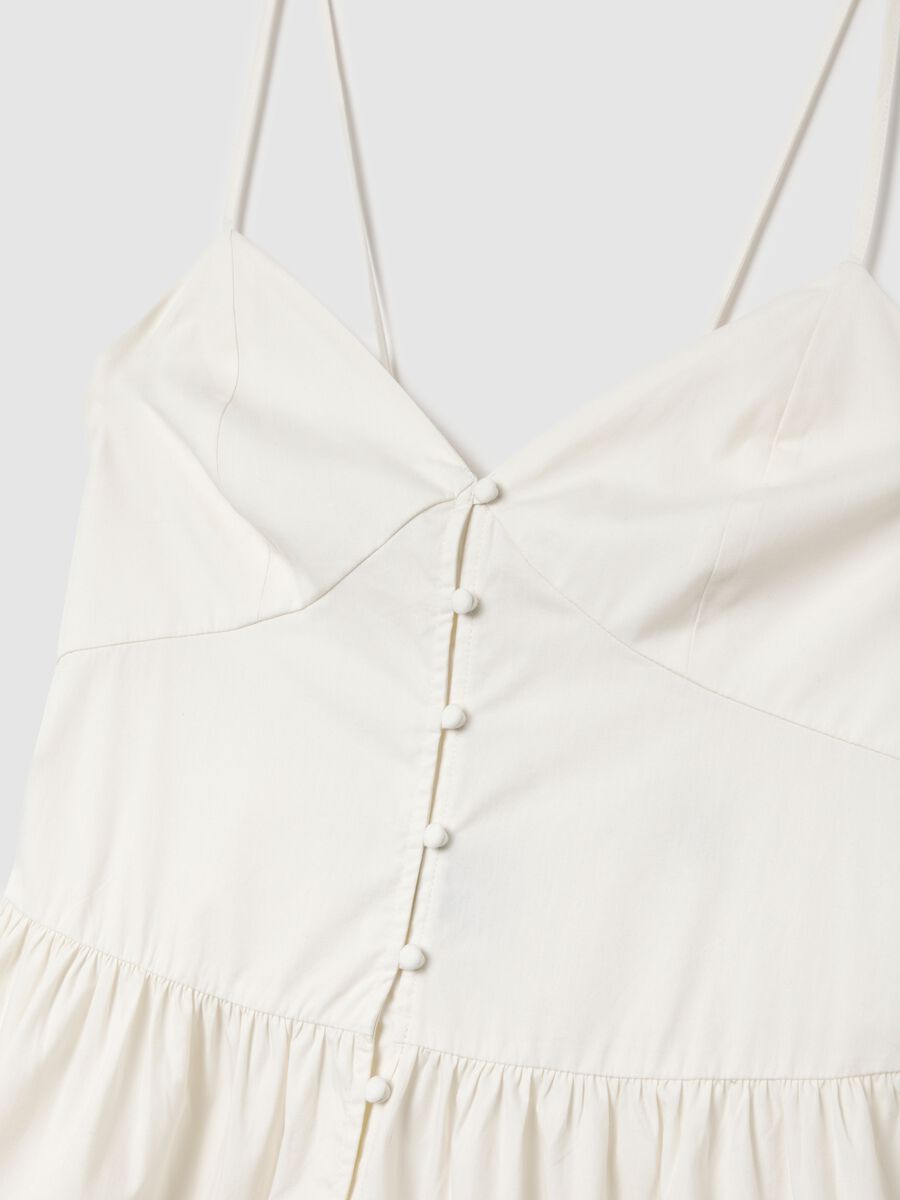 Abito lungo da donna in puro cotone bianco over_5
