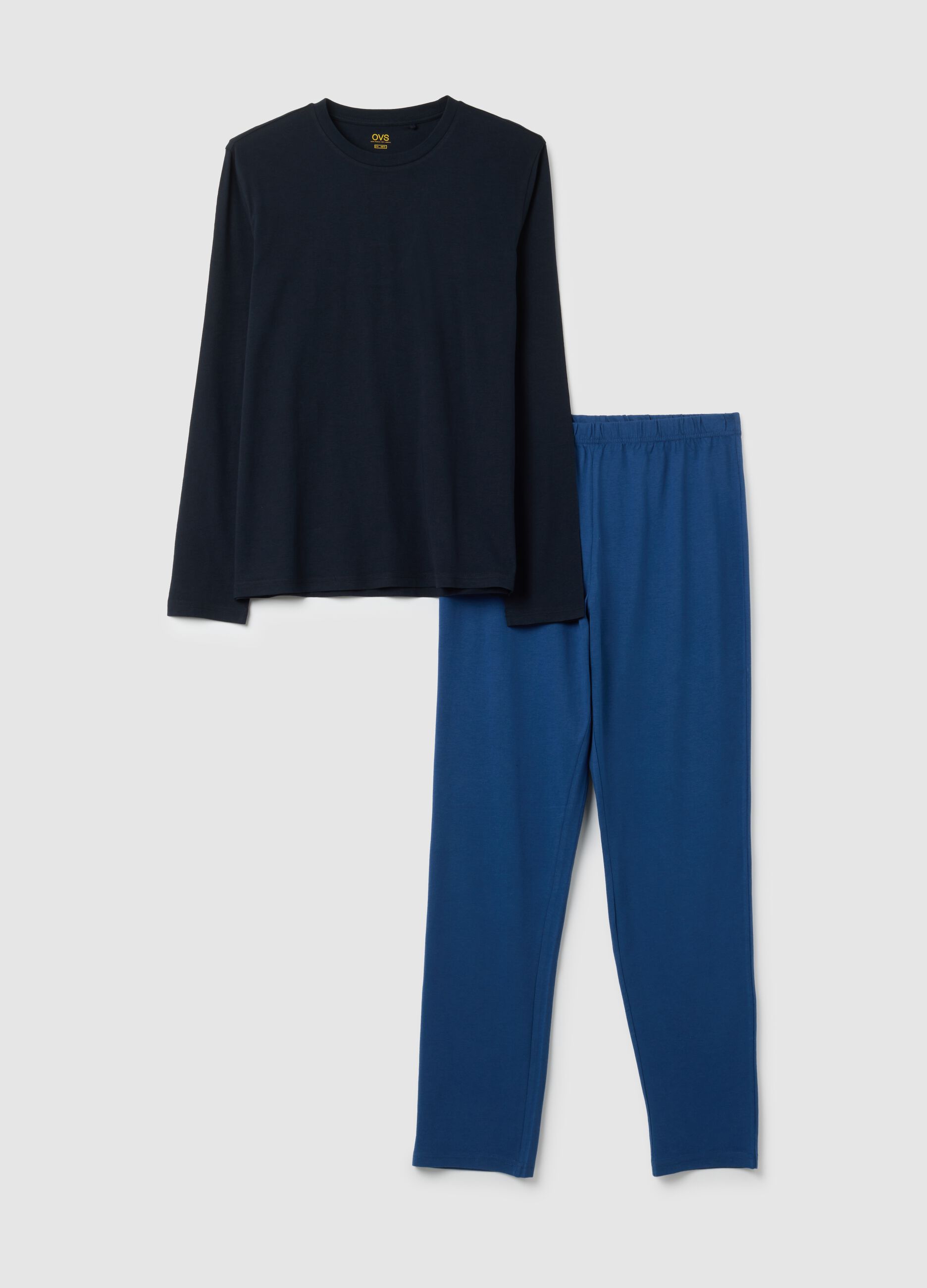 Blue pure cotton regular fit pyjamas