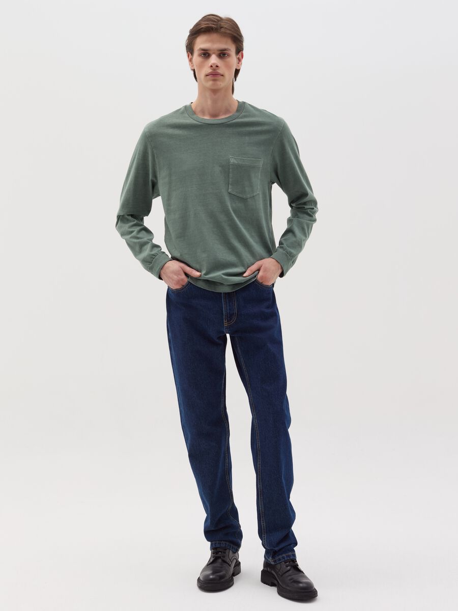 Cotton T-shirt with pocket and long sleeves_1