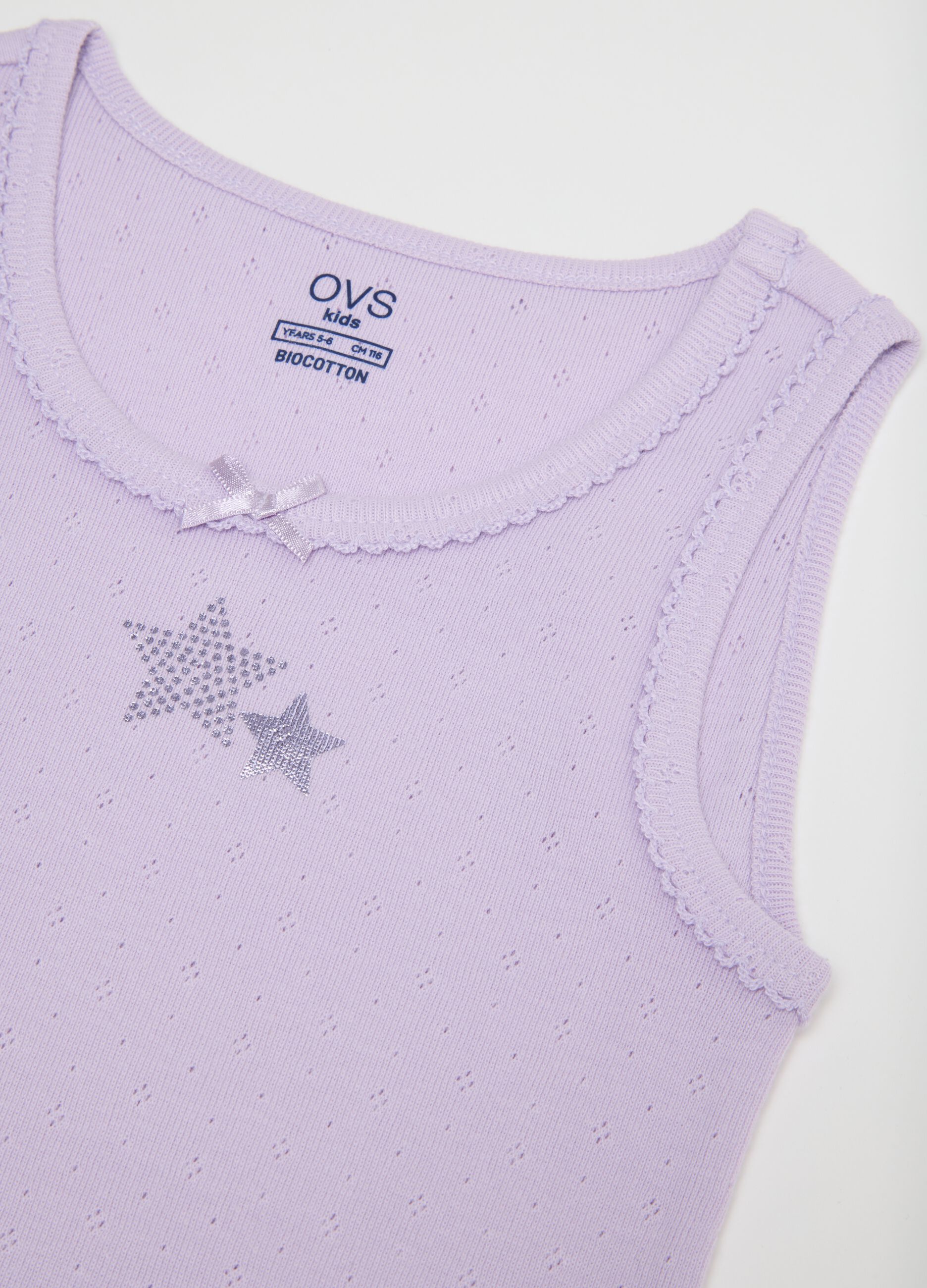 Girls' Twin-Pack Vest Set in Pure Cotton Multicolour Regular Fit